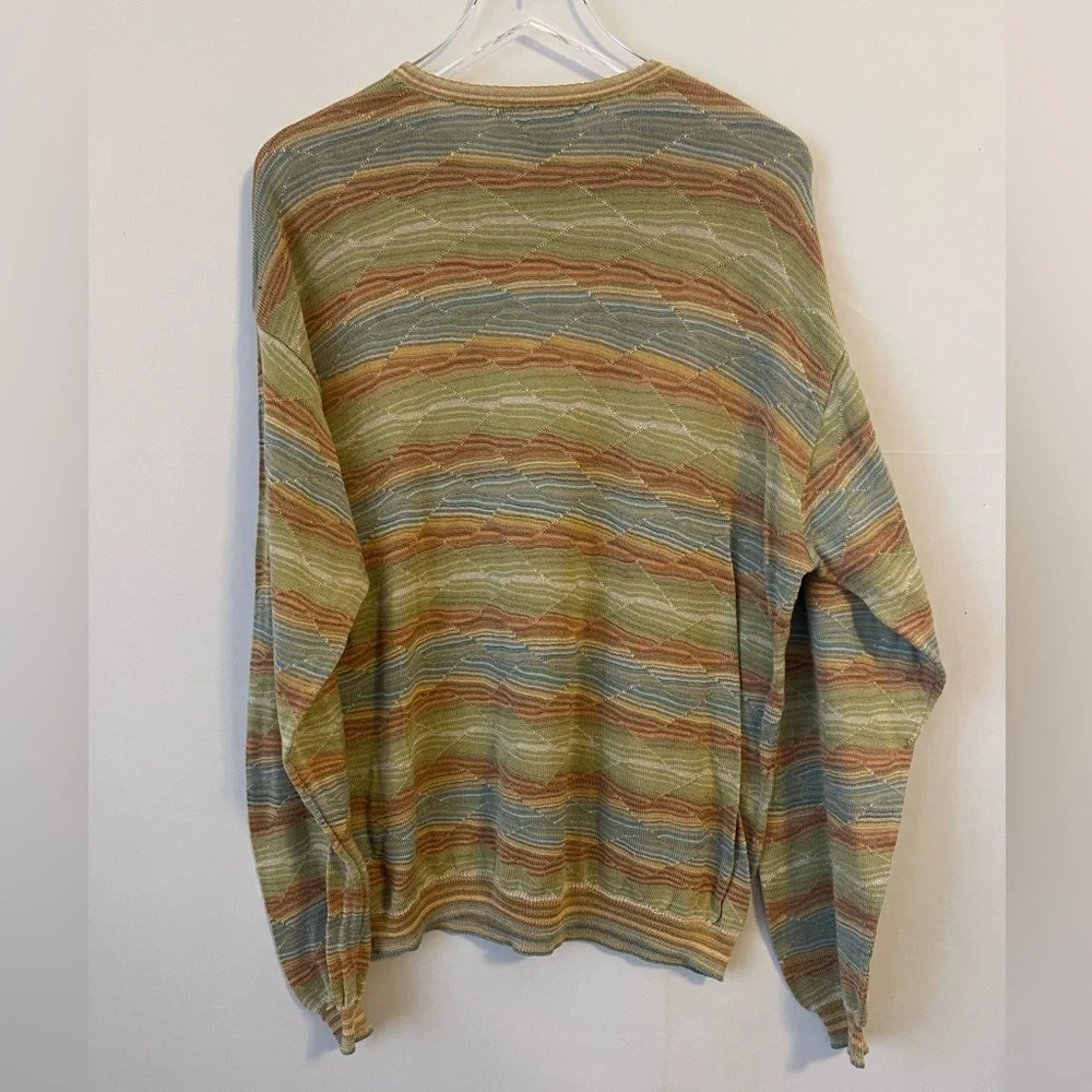 Vintage 3D Pima Mercerized Cotton Landscape Sweater XL‎